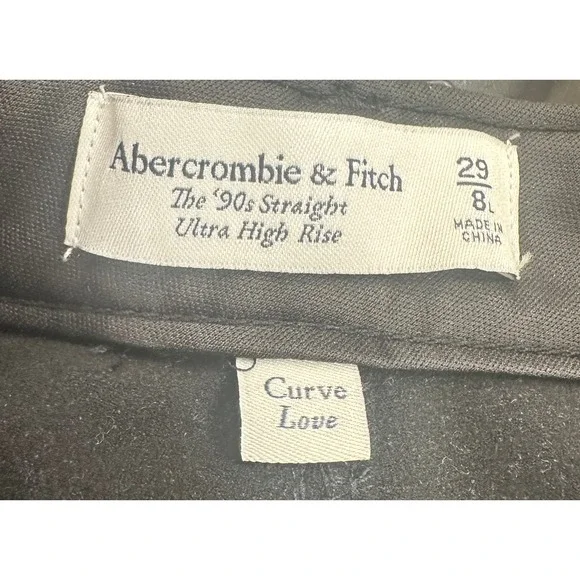 Abercombie & Fitch The 90's Curve Love Vegan Leather Ankle Straight Pant 29 NWOT - Picture 5 of 6